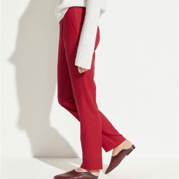 Vince Flannel Tailored Wool Blend Pants in Crimson Red Size 0 XS - Picture 5 of 15